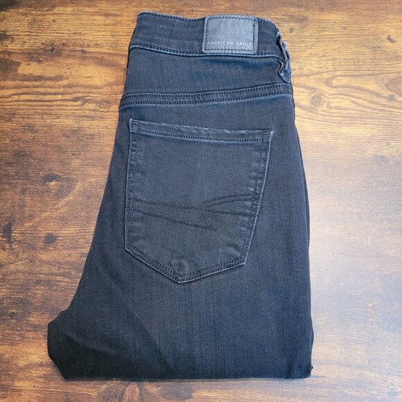 American Eagle Jeans 4 R Next Level Stretch Jeggings High Rise Black - Picture 3 of 11